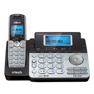 DECT 6.0 2-Line Expandable Cordless Phone 1 Handset
