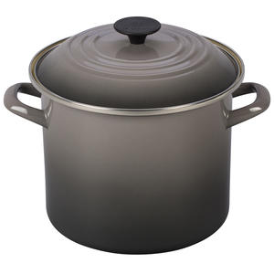 8 Qt Enamel-On-Steel Covered Stockpot Oyster