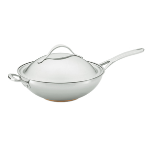 12.5" Nouvelle Copper Stainless Steel Covered Stir Fry