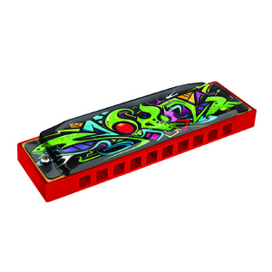 Red Dragon Tagged Harmonica Key of C