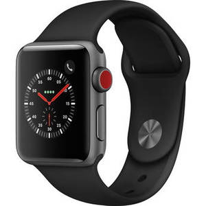 Watch Series 3 38mm Smartwatch (GPS + Cellular, Space Gray Aluminum Case, Black Sport Band)