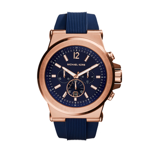 Mens Dylan Navy Silicone Strap Chronograph Watch Navy Dial