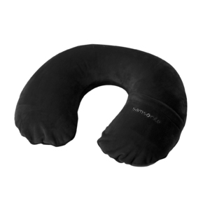 Compact Inflatable Neck Pillow w/ Pouch Black