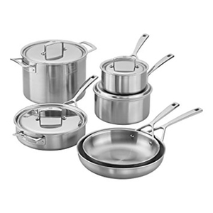 Aurora 5-Ply 10pc Stainless Steel Cookware Set