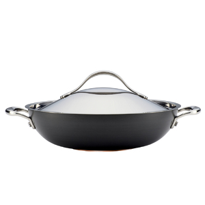 Anolon 12" Covered Wok Gray