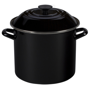 10 Qt Enamel-On-Steel Covered Stockpot Black Onyx