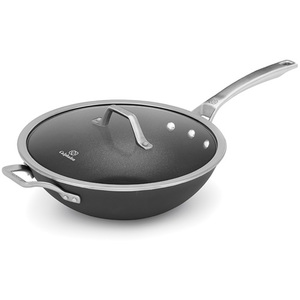 Signature Nonstick 12" Flat Bottom Wok w/ Cover