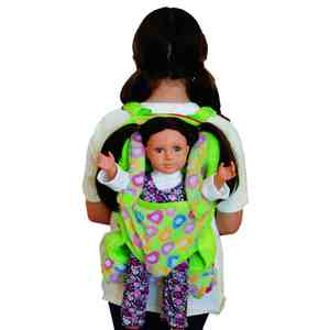 The Queen's Treasures Green Child's Backpack & Doll Carrier w/Sleeping Bag For 18" Doll Clothes and Accessory Storage