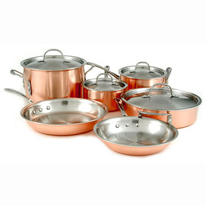 Tri-Ply Copper 10pc Cookware Set