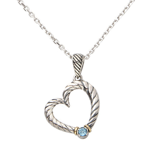 Blue Topaz Heart Necklace