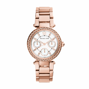 Ladies Parker Mini Rose Gold-Tone Watch Mother of Pearl Dial