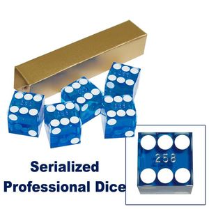 Trademark Global 19mm A Grade Serialized Set of Casino Dice-Blue