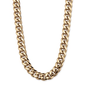 PalmBeach Jewelry Men's Curb Link Chain in Yellow Gold Tone 30&quot;