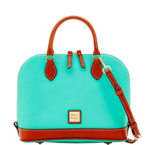 Pebble Grain Zip Zip Satchel