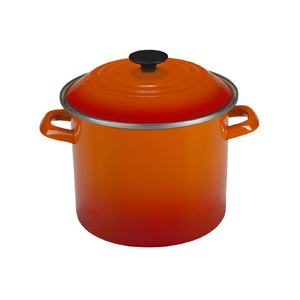 8 Qt. Enamel-On-Steel Covered Stockpot Flame