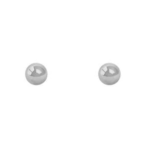 14K White Gold 5mm High Polish Ball Stud Earrings