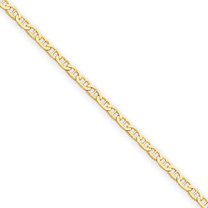 14k Yellow Gold 1.5mm Anchor Link Chain Ankle Bracelet - 10 Inch  - Lobster-claw