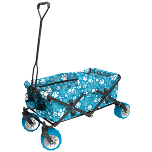Creative Outdoor Distributor All-Terrain Folding Wagon Blue Paw Print