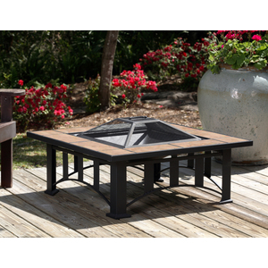 34" Tuscan Tile Mission Style Square Fire Pit