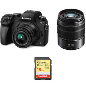 Lumix DMC-G7 Mirrorless Micro Four Thirds Digital Camera with 14-42mm and 45-150mm Lenses Kit (Black)