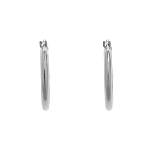 14K White Gold 18mm Click Hoop Earrings