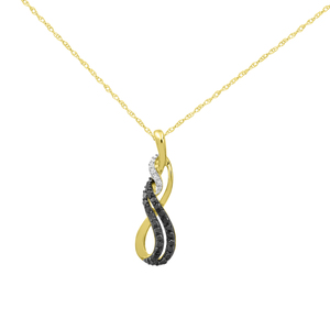 10K Pink Gold 1/4 Ctw Swirl Drop Blue/White/Pink Gold Pendant