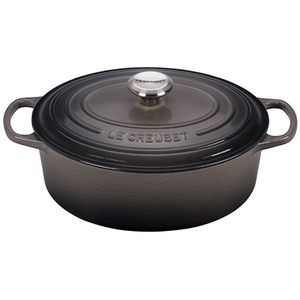Signature Enameled Cast Iron 5 Qt Oval French Oven Oyster
