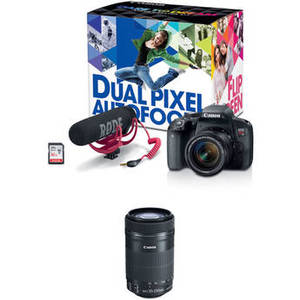 EOS Rebel T7i DSLR Camera with 18-55mm and 55-250mm Lenses Video Creator Kit