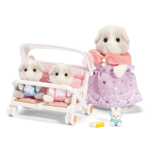 Calico Critters Patty and Paden’s Double Stroller Set