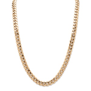 PalmBeach Jewelry Men's Curb-Link Chain in Yellow Gold Tone 24&quot; (10.5mm)