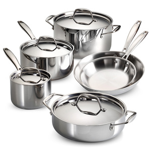 Gourmet Tri-Ply Clad 18/10 Stainless Steel 10pc Cookware