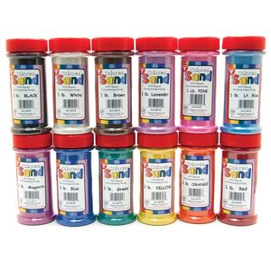 Hygloss Ed Prod Bucket O Sand 12 Asstd Colors 1 Lb Each