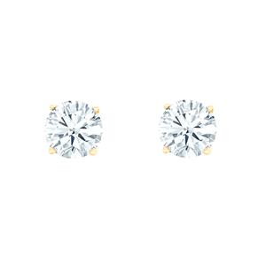 New York City Diamond District 14K Yellow Gold 3/8 cttw Round Diamond Stud Earrings