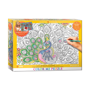 EuroPuzzles Color-Me Puzzle - Majestic Feathers: 300 Pcs