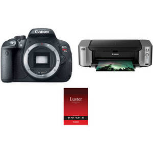 EOS Rebel T5i DSLR Camera Body with Inkjet Printer Kit