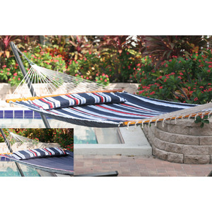 Santorini Premium Reversible Poly-cotton Hammock Navy
