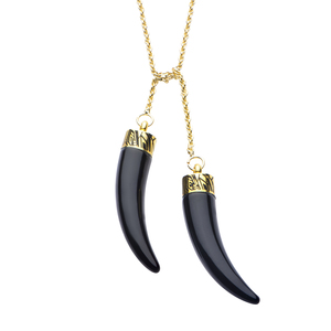 Marvel Women's Gold-Plated Black Panther Claw Pendant Necklace, 30&quot;