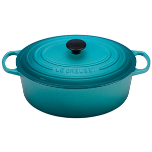 Signature Enameled Cast Iron 8 Qt Oval French Oven Carribean