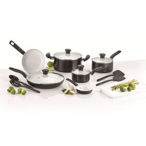 Initiatives Ceramic 14-Piece Cookware Set - Black
