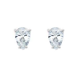 New York City Diamond District 14K White Gold 1/4 cttw Pear Shape Diamond Stud Earrings