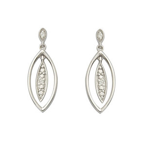 Diamond and Sterling Silver Earrings