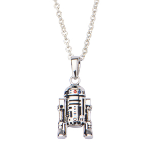 Star Wars Women's 925 Sterling Silver R2-D2 Gem Pendant, 18&quot;