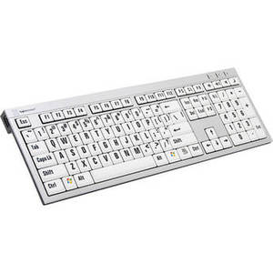 XLPrint PC Slim Line Keyboard with Large Print (Black on White)