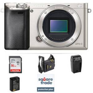 Alpha a6000 Mirrorless Digital Camera Body Deluxe Kit (Silver)