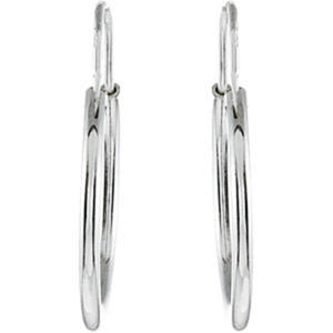 Sterling Silver Girls 16mm Endless Hoop Earring -  1mm x 16mm