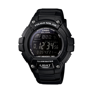 Solar Powered Sports Watch w/Lap Memory - Black