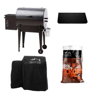 Blue Tailgater Grill w/ Hardwood Pellets Grill Cover & Front Shelf