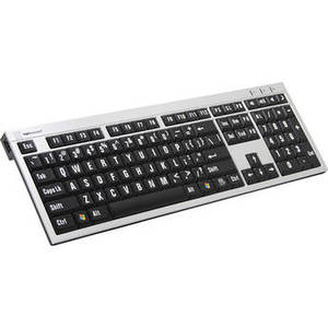 XLPrint PC Slim Line Keyboard with Large Print (White on Black)