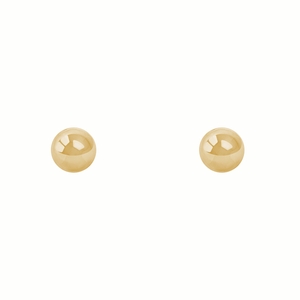 14K Yellow Gold 5mm High Polish Ball Stud Earrings