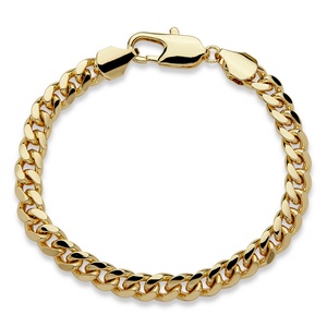 PalmBeach Jewelry Men's 10.5 mm Curb-Link Bracelet in Gold Tone 9&quot;